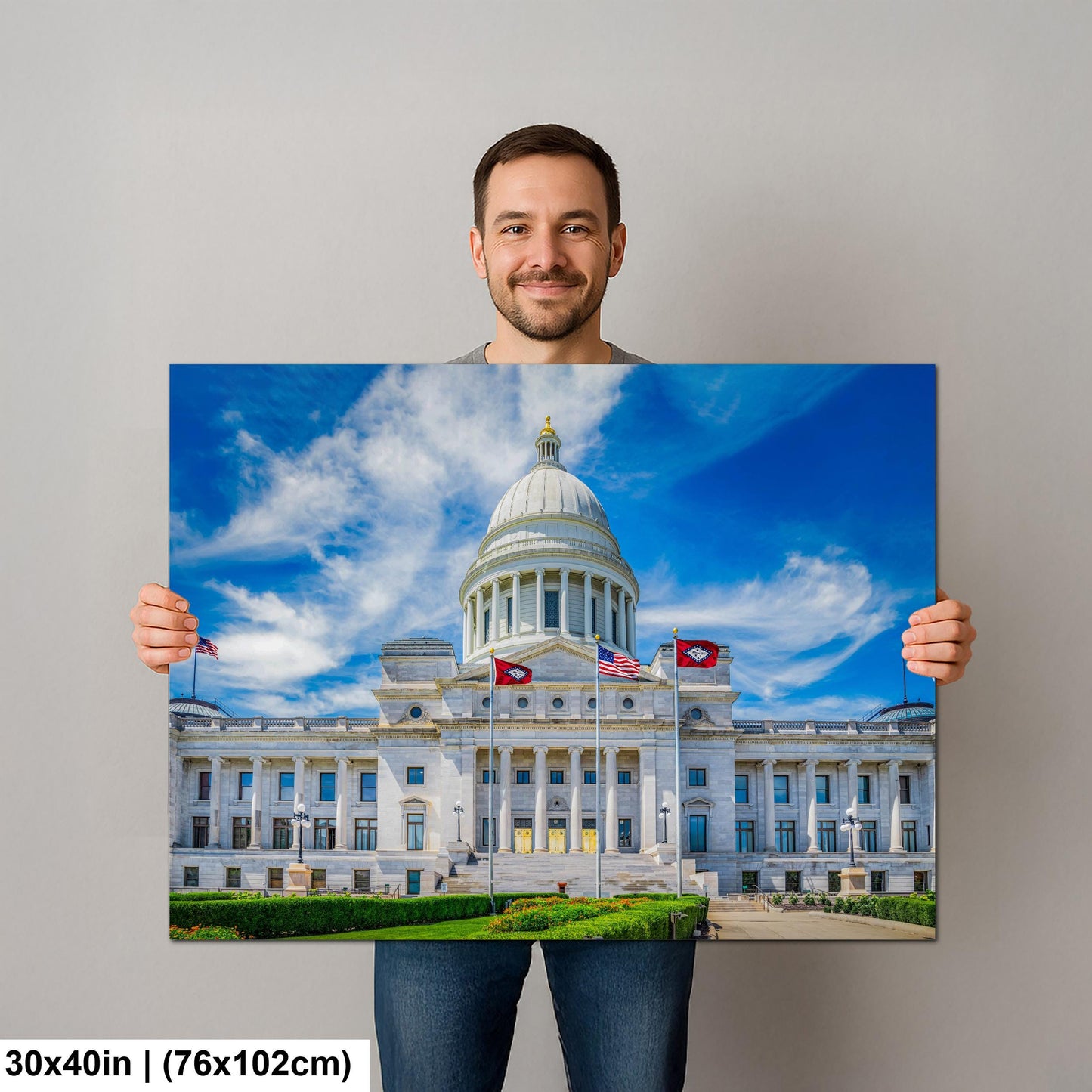 Domed Arkansas State Capitol Building Little Rock Arkansas Photography Print Wall Art