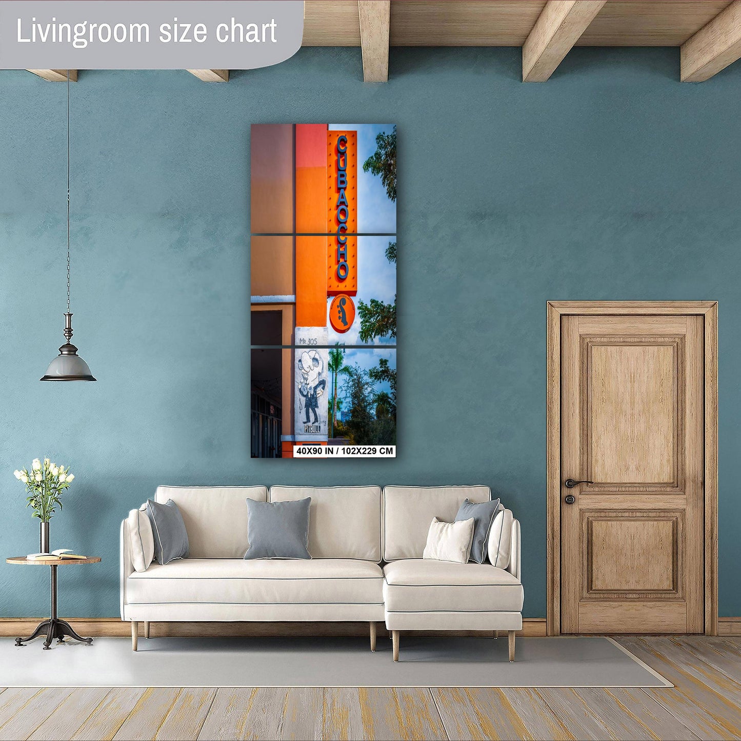 Little Havana Wall Art - Cuba Ocho Sign Print with Pitbull Mr 305 Mural | Miami Urban Decor