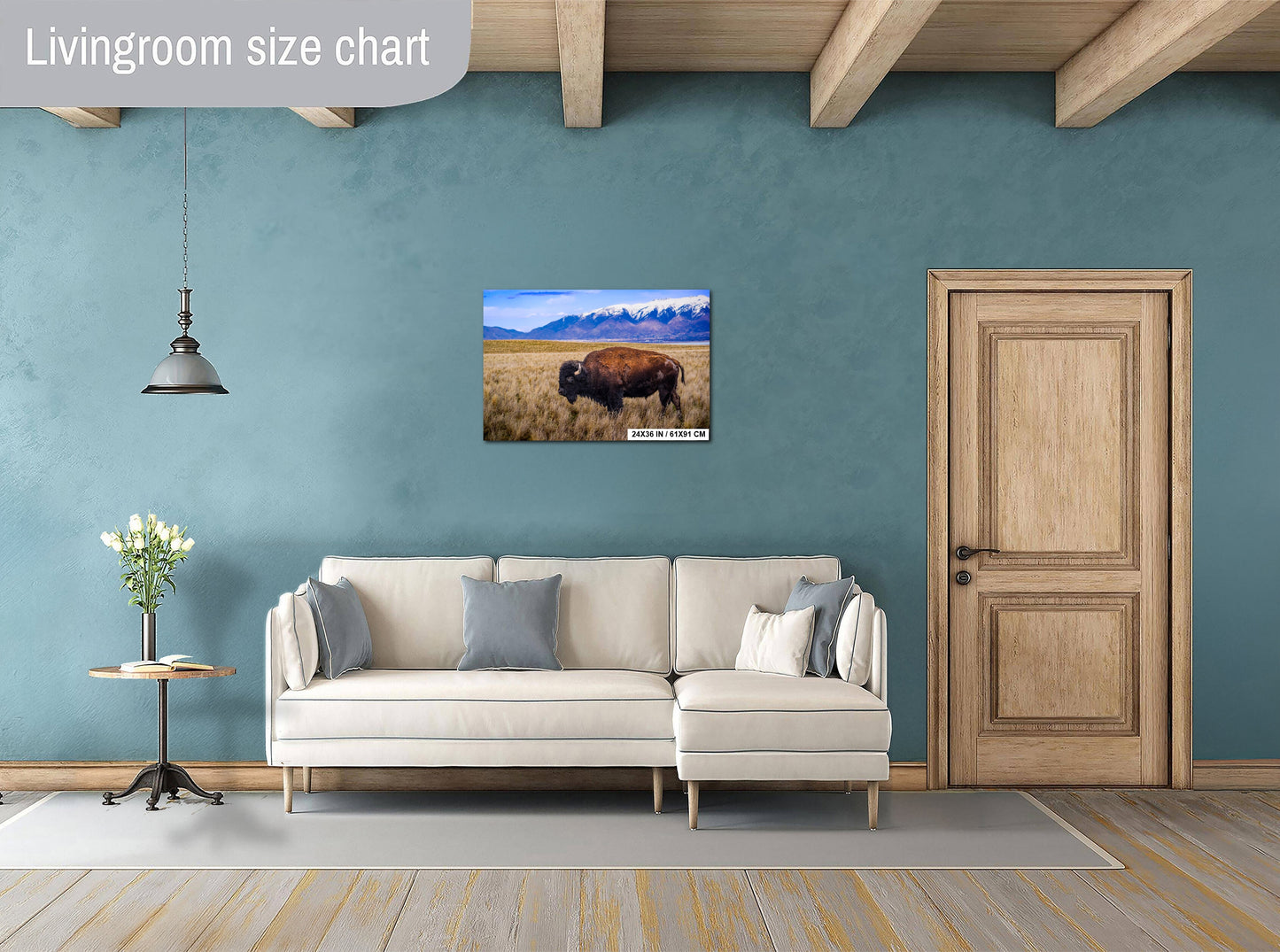 Snow-Kissed Bison: Antelope Island Bison Western Wildlife Metal Canvas Art Print Utah Photography