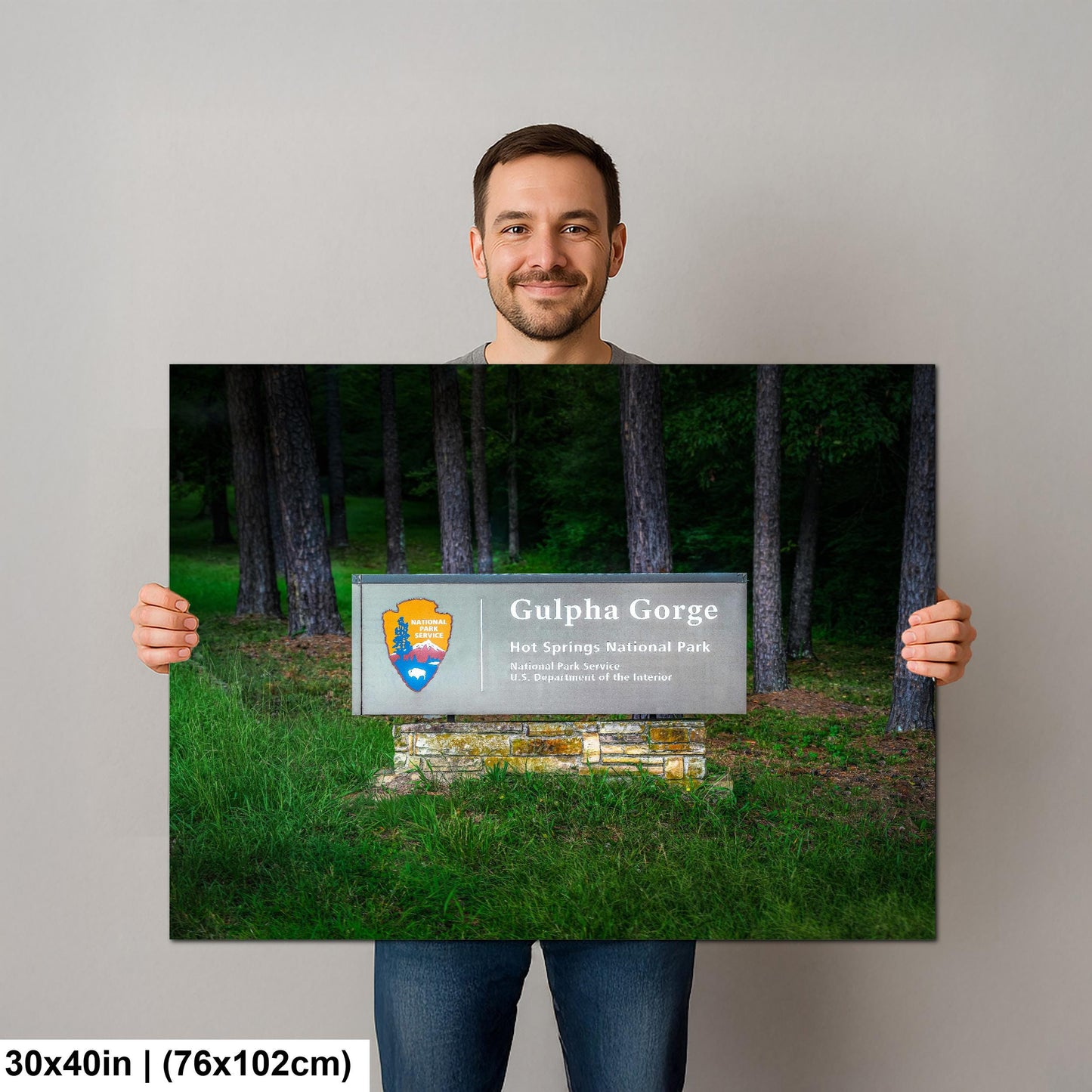 Gulpha Gorge Sign at Hot Springs National Park Arkansas Photography Wall Art Print