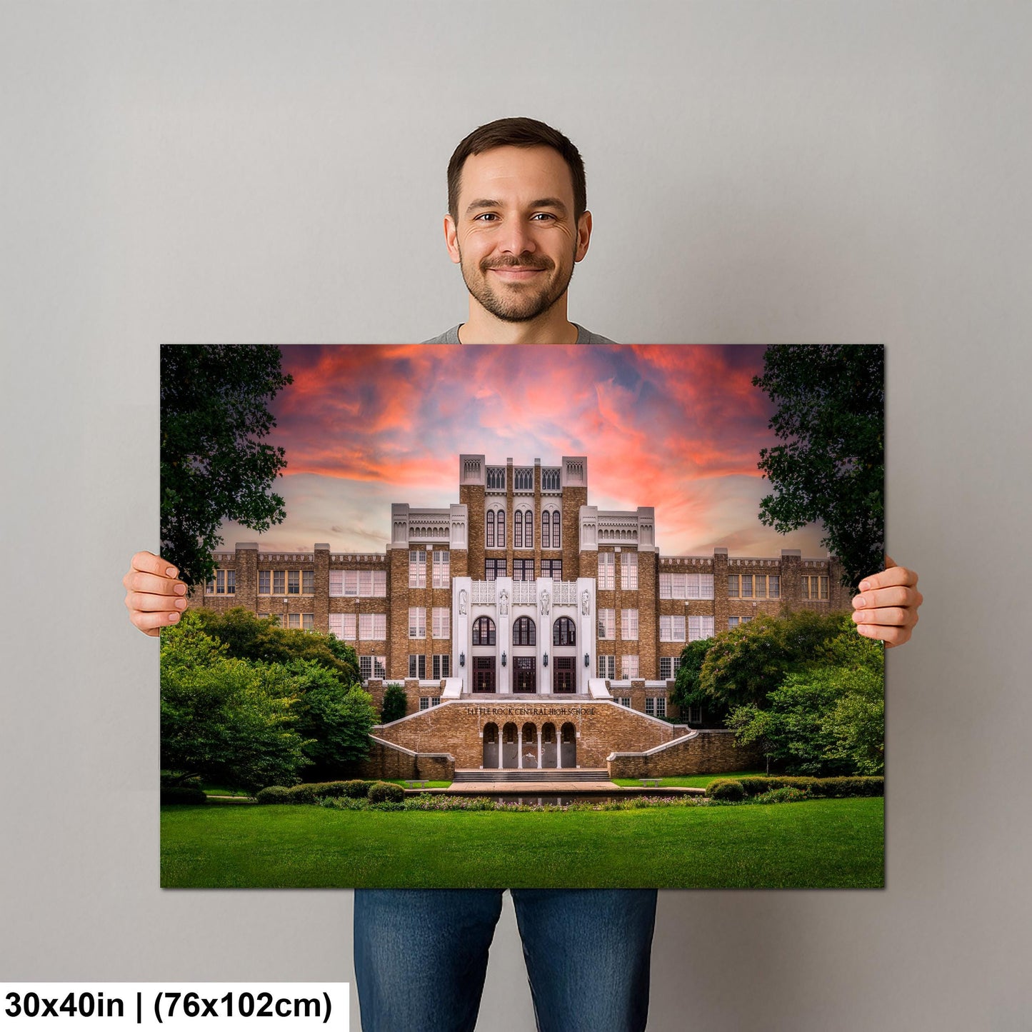 Little Rock Central High School at Sunset Arkansas Photography Print Historic Wall Art