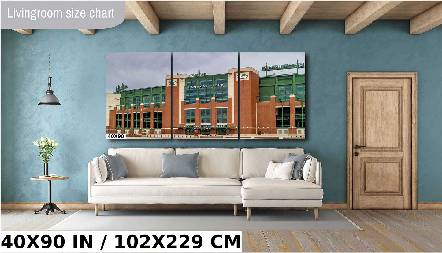 Lambeau Field Wall Art – Green Bay Packers Stadium Entrance Decor Canvas Print