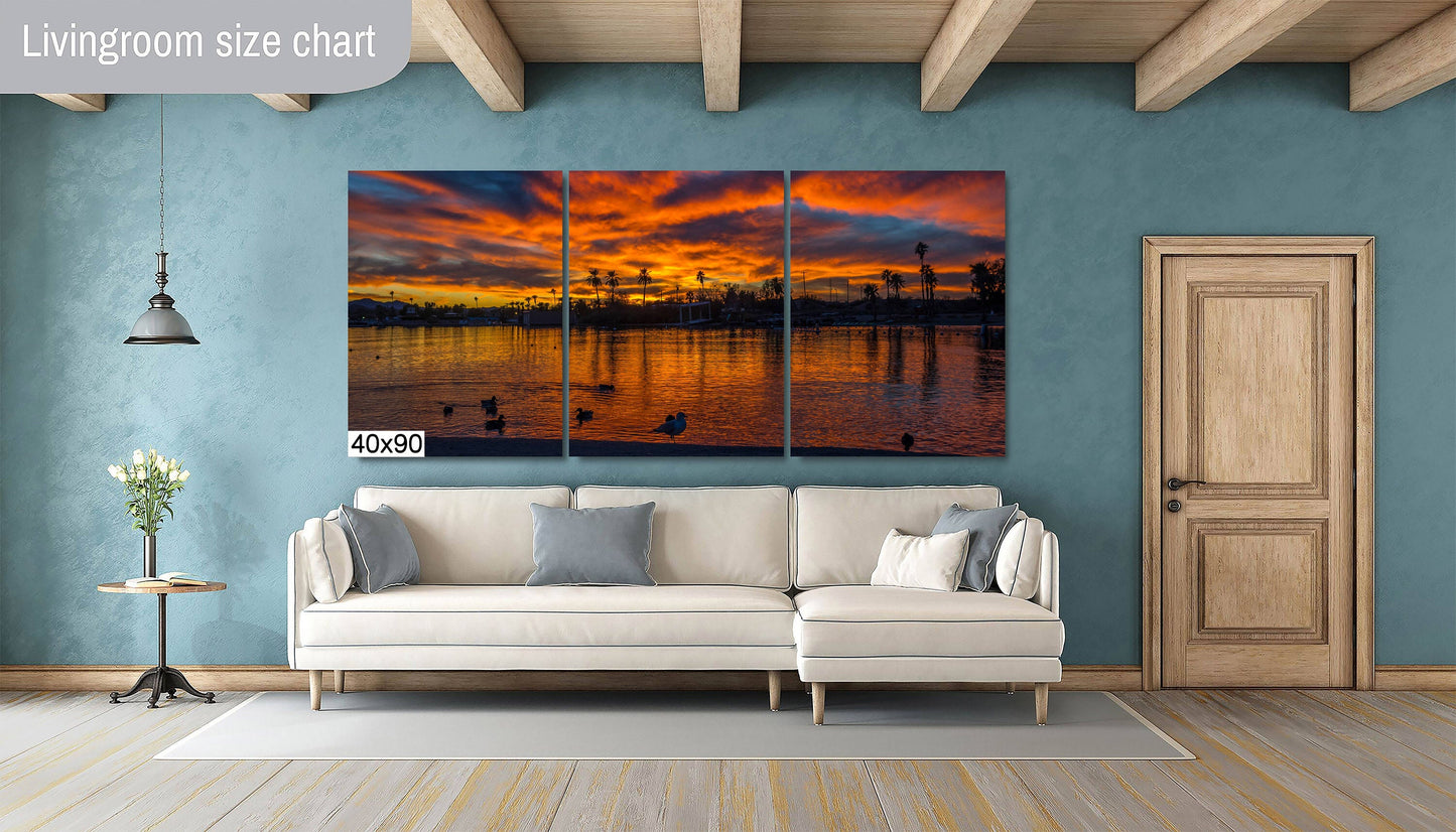 Twilight Reflections: Lake Havasu Sunset Landscape Photography Print Canvas Metal Wall Art Home Decor