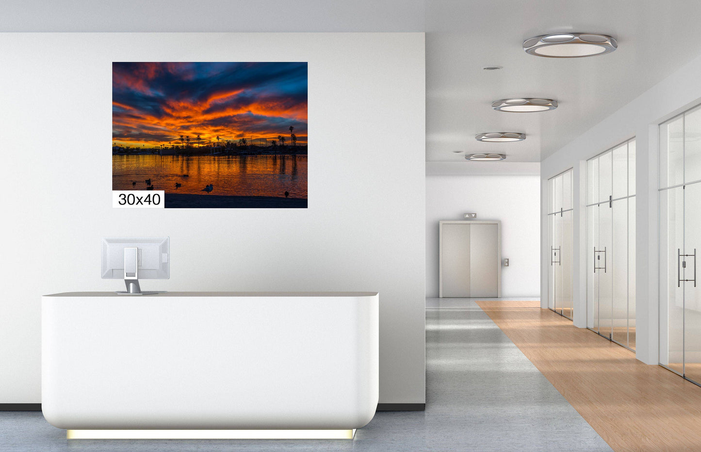 Twilight Reflections: Lake Havasu Sunset Landscape Photography Print Canvas Metal Wall Art Home Decor