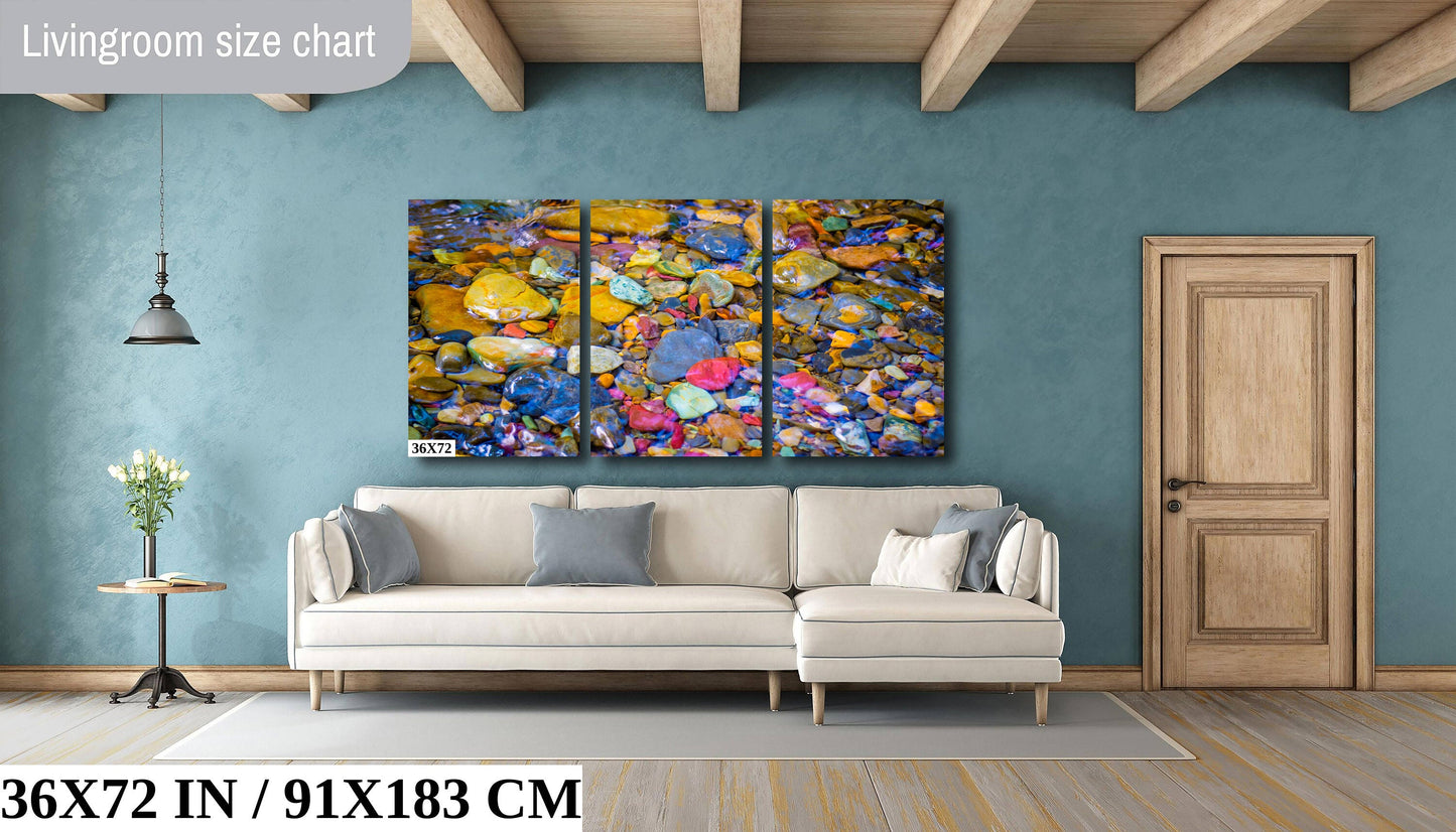 Jewels of the Rockies: Rainbow Rocks Canvas Print Lake McDonald Glacier Wall Art National Park Montana Photography