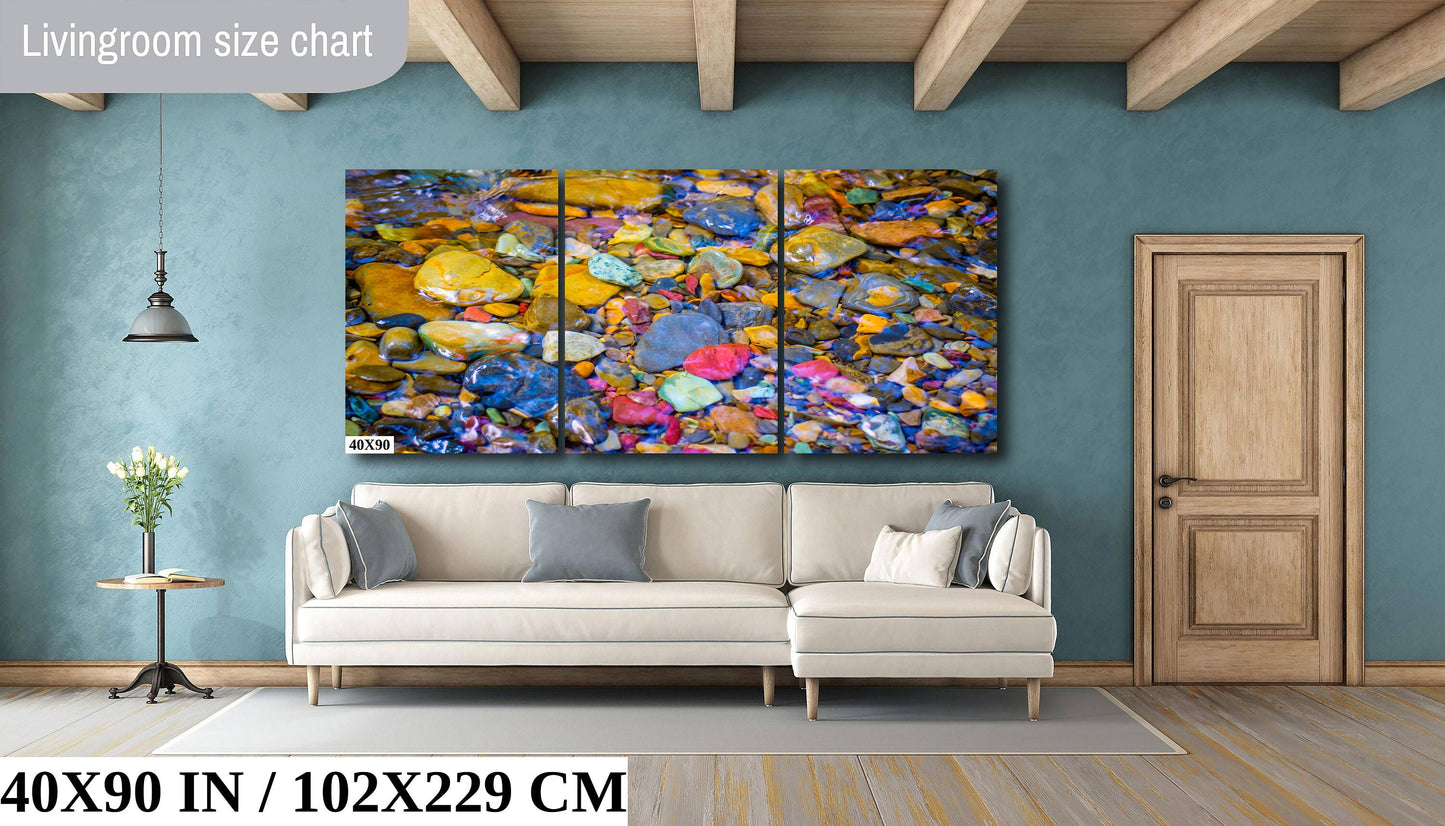 Jewels of the Rockies: Rainbow Rocks Canvas Print Lake McDonald Glacier Wall Art National Park Montana Photography
