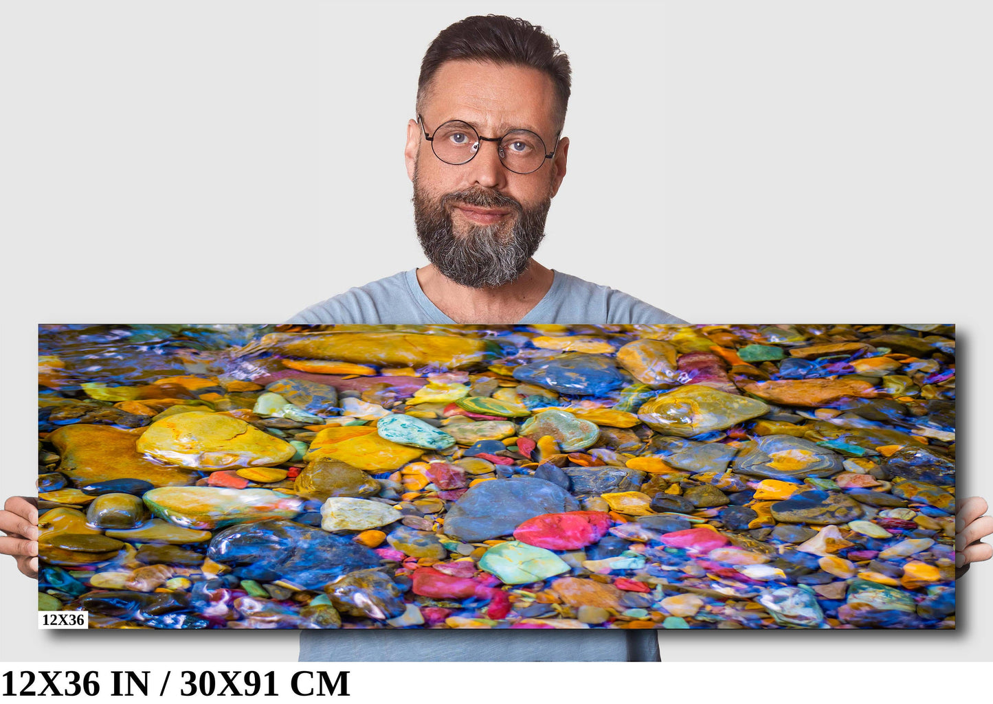 Jewels of the Rockies: Rainbow Rocks Canvas Print Lake McDonald Glacier Wall Art National Park Montana Photography