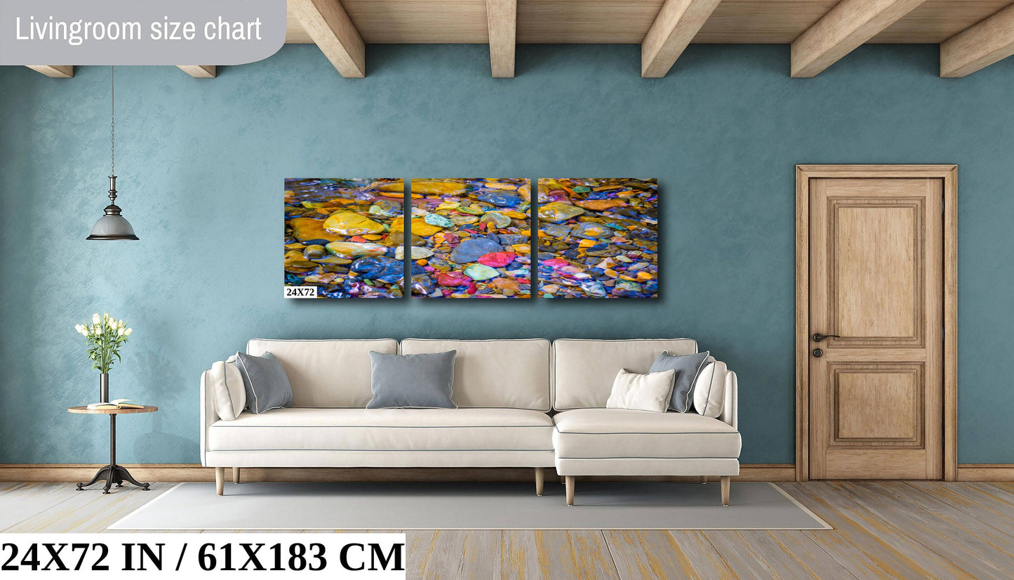 Jewels of the Rockies: Rainbow Rocks Canvas Print Lake McDonald Glacier Wall Art National Park Montana Photography