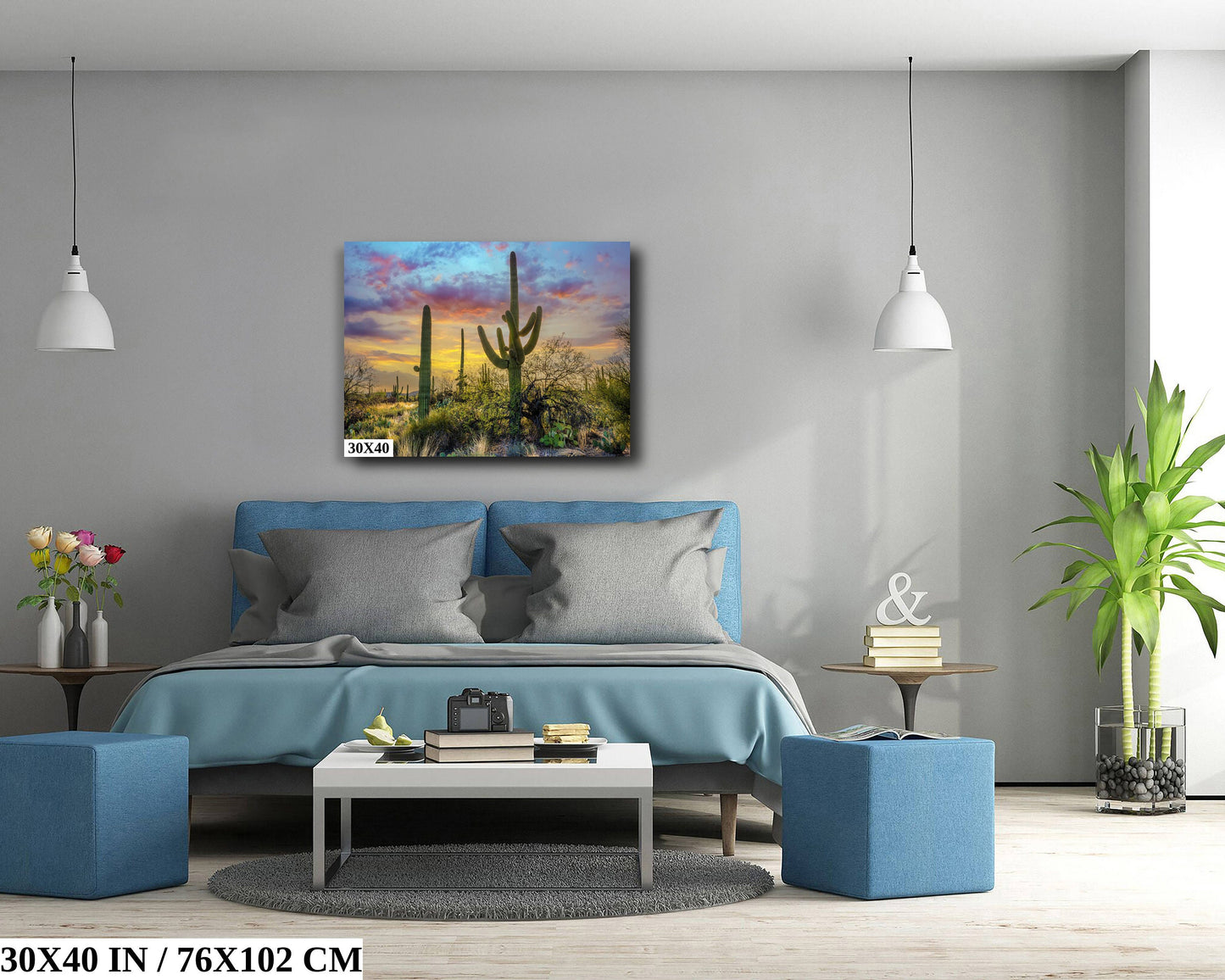 Giants of the Desert: Carnegia Gigantea Sabino Canyon Wall Art Arizona Desert Cactus Canvas Print Nature Photography Home Decor
