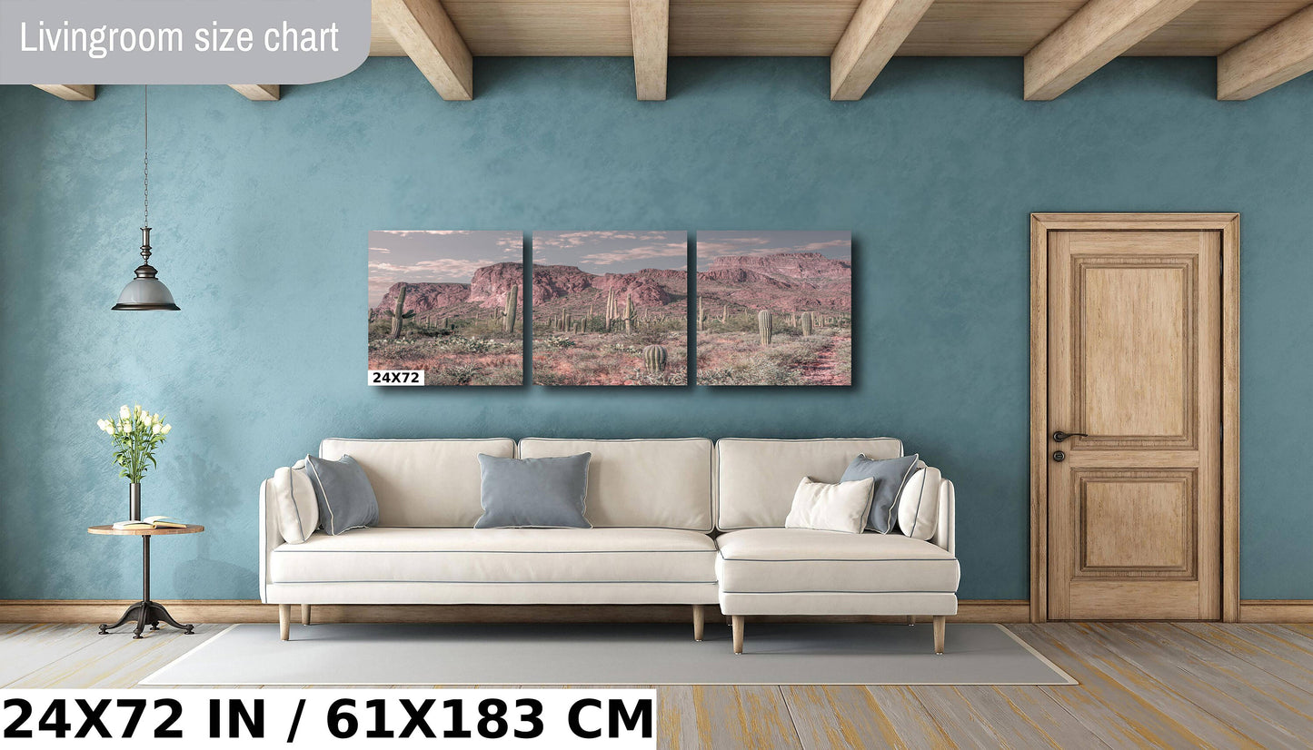 Enigmatic Wilderness Wonders: Superstition Mountains Wall Art Metal Acrylic Print Cactus Desert Arizona Photography