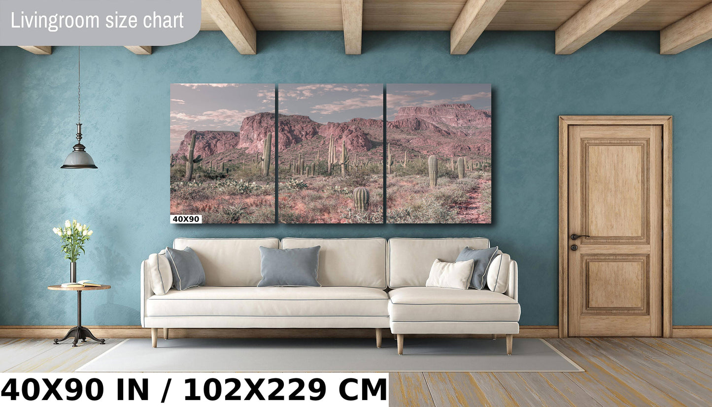 Enigmatic Wilderness Wonders: Superstition Mountains Wall Art Metal Acrylic Print Cactus Desert Arizona Photography