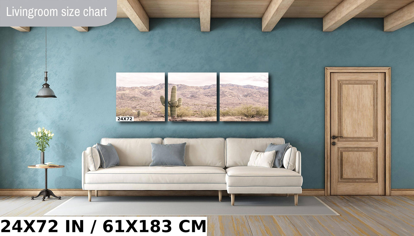 Eternal Desert Solitude: Saguaro Cactus Arizona Wall Art Photography Southwestern Cactus Metal Aluminum Print