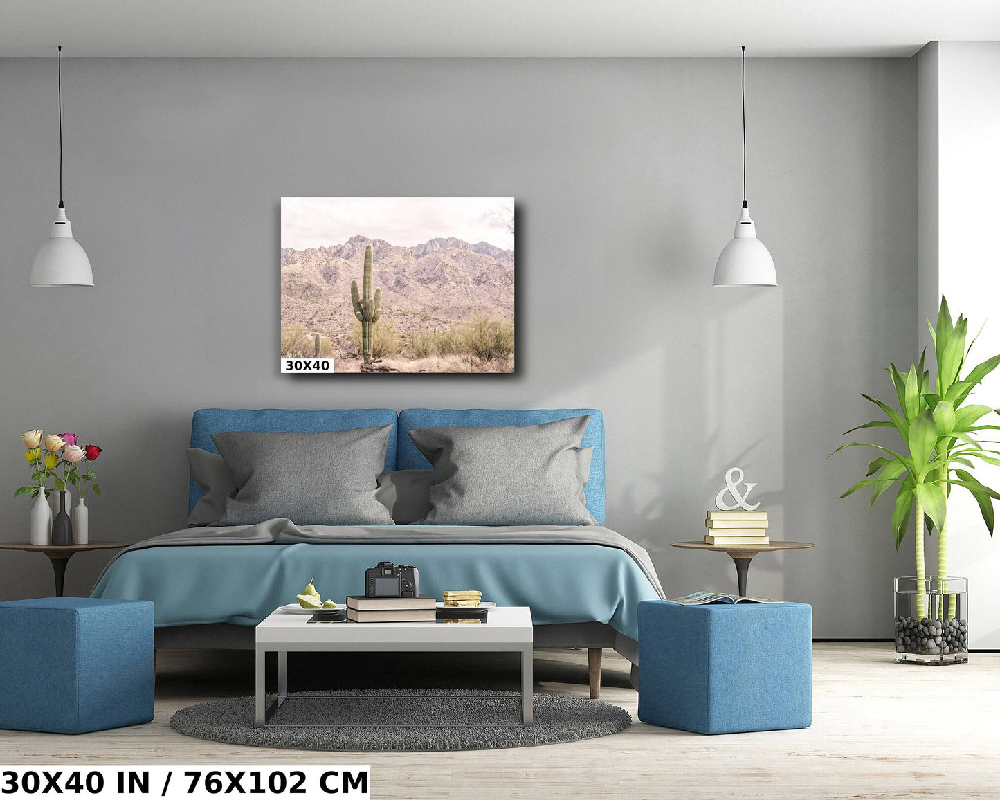 Eternal Desert Solitude: Saguaro Cactus Arizona Wall Art Photography Southwestern Cactus Metal Aluminum Print