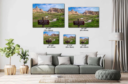 Badlands National Park Photography Print: Notch Trail Sign, South Dakota Wall Art