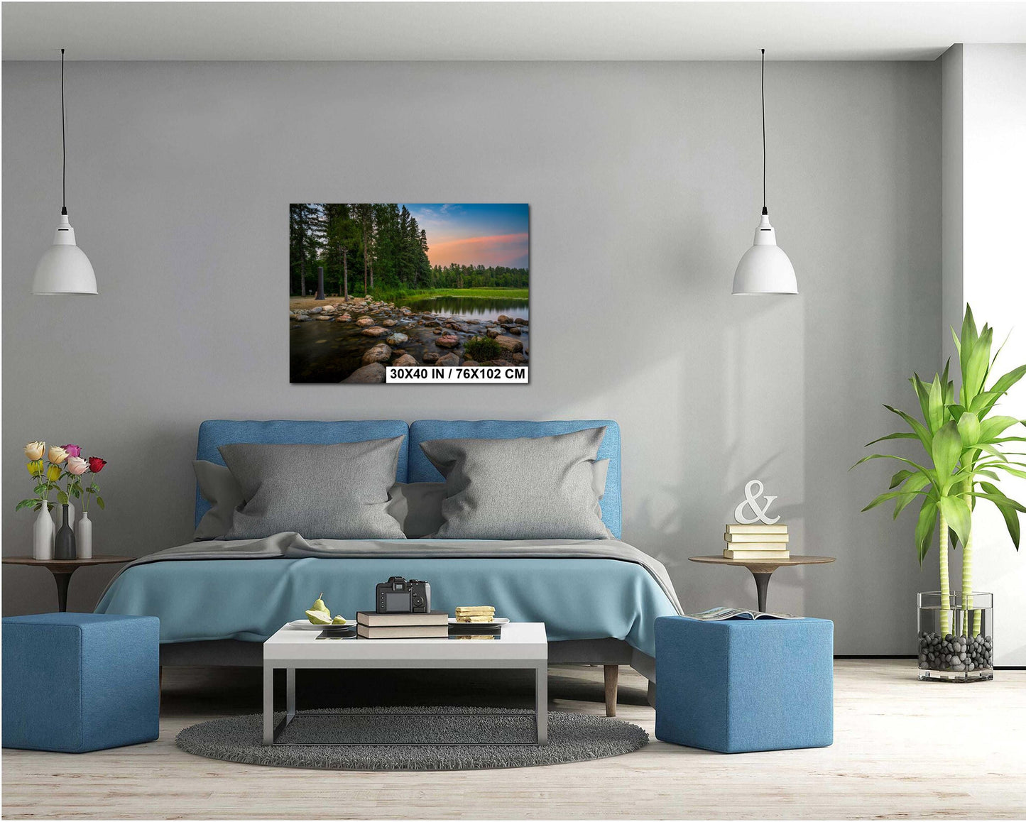 Itasca State Park Minnesota Headwaters of the Mississippi River Photo Print, Sunset Lake Forest Nature Wall Art Metal Canvas Photography