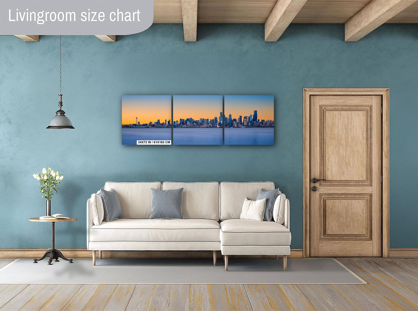 Seattle Skyline Golden Hour Print: Space Needle, Elliott Bay Panorama