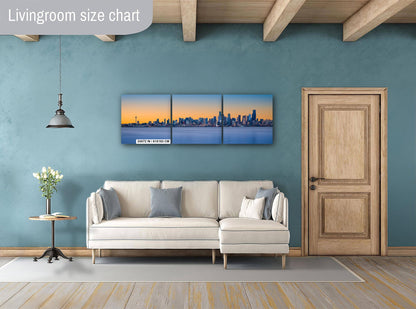 Seattle Skyline Golden Hour Print: Space Needle, Elliott Bay Panorama