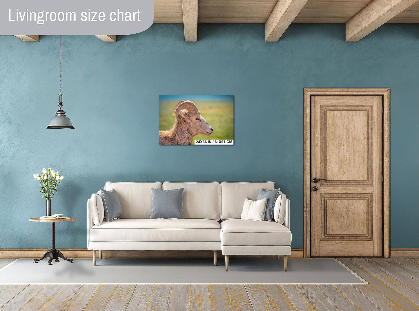 Bighorn Sheep Side Face Badlands National Park South Dakota Wildlife Photo Print, Nature Wall Art Decor, Animal Photography Home Decor