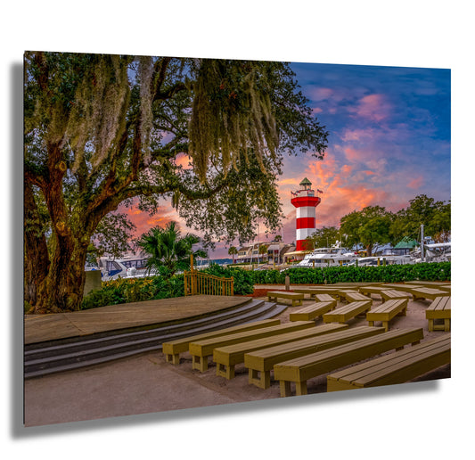 Harbour Town Amphitheatre: Lighthouse Museum Wall Art Print Hilton Head Island South Carolina Nautical Aluminum/Acrylic/Metal/Canvas