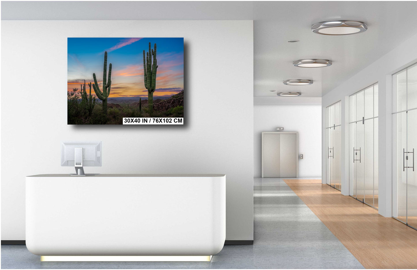 Gold Canyon Wonder: Saguaro Cactus Arizona Wall Art Metal Canvas Print  Desert Landscape Photography