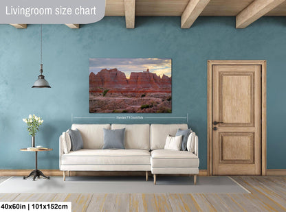 Badlands National Park Natural Citadel, Photography Print, Red Rock Formation, South Dakota Landscape Décor