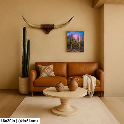 Towering Saguaros at Sunset, Catalina State Park Arizona Photography Print, Desert Landscape Wall Art