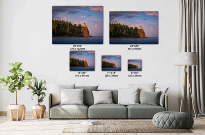 Split Rock Lighthouse at Sunset on Minnesota's North Shore Lake Superior Print Wall Art Nautical Photography Aluminum/Acrylic/Metal/Canvas