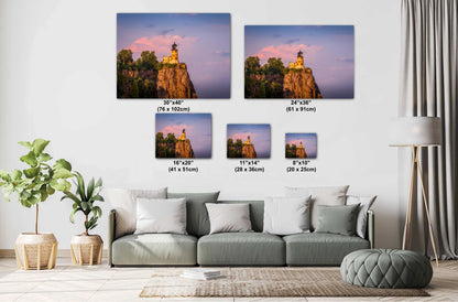 Golden Hour at Split Rock Lighthouse Minnesota North Shore Lake Superior Print Wall Art Midwestern Photography Aluminum/Acrylic/Metal/Canvas