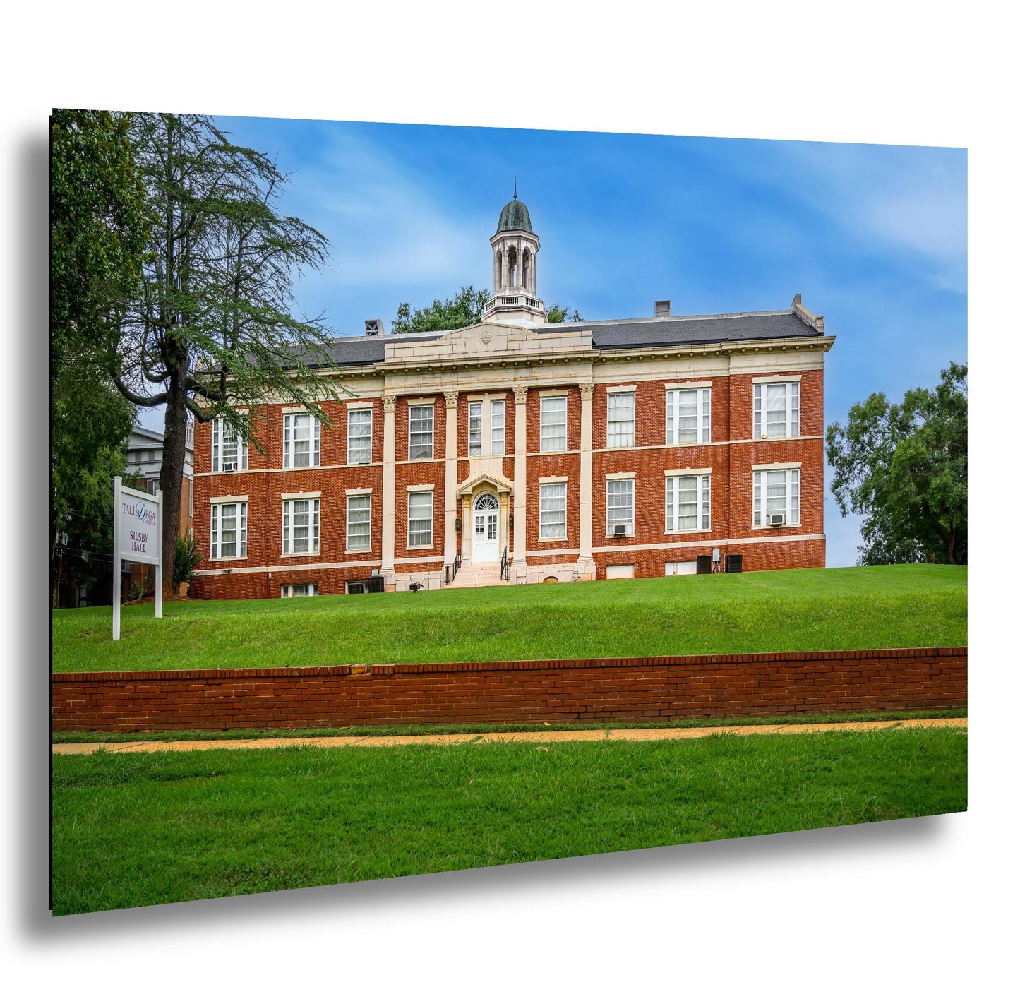 Silsby Hall, Talladega College Alabama, Photography Print, Historic Red Brick Academic Architecture, Classical Columns Campus Wall Art Décor