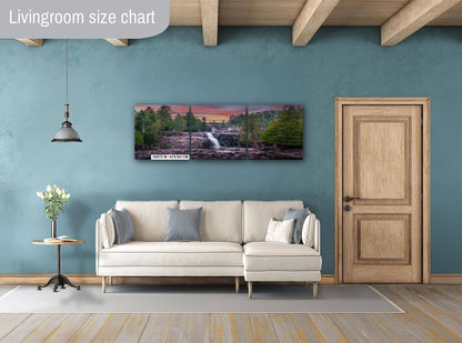 Gooseberry Falls Sunset Lower Cascades Minnesota State Park North Shore Photo Print, Waterfall Nature Wall Art Decor Aluminum/Metal/Canvas