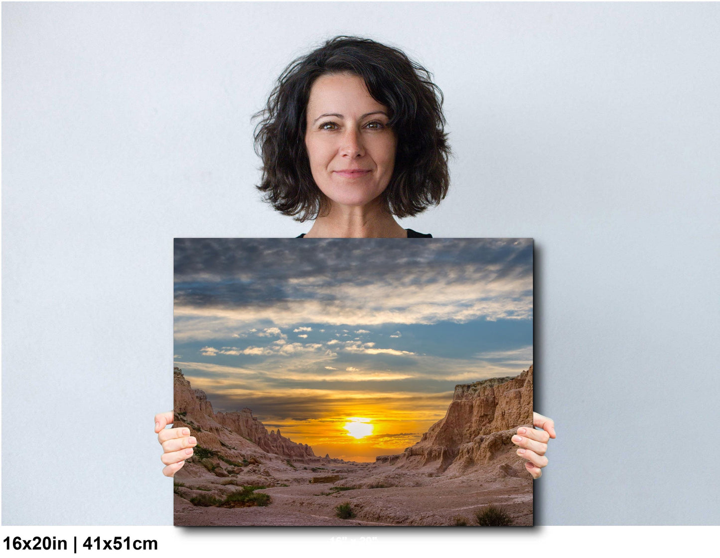 Badlands National Park Golden Sunset, Photography Print, Cliffs and Canyon View, South Dakota Landscape Décor