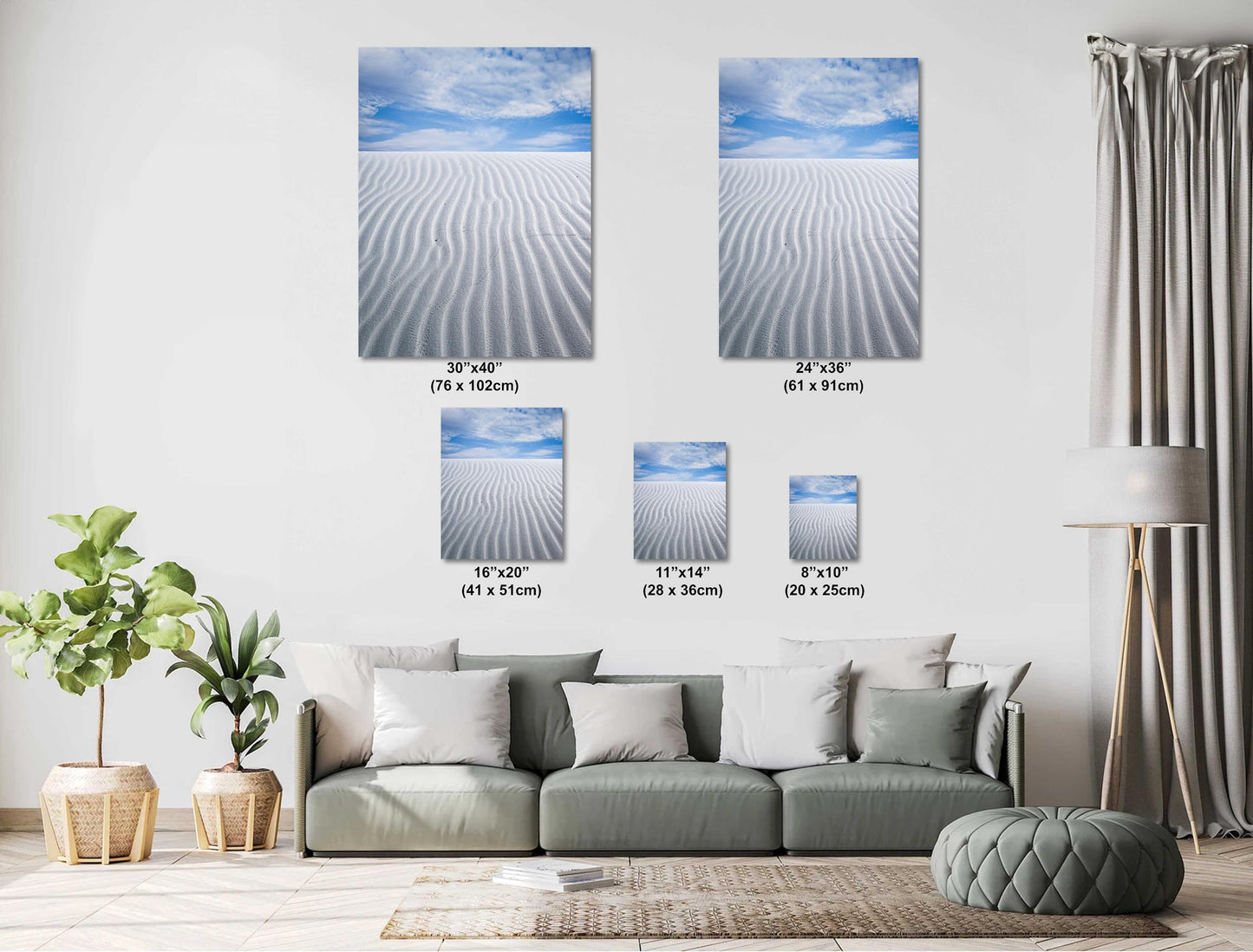 White Sands Beauty: Capturing the Horizon of White Sands National Park Wall Art Print New Mexico Sand Dunes Aluminum/Acrylic/Metal/Canvas