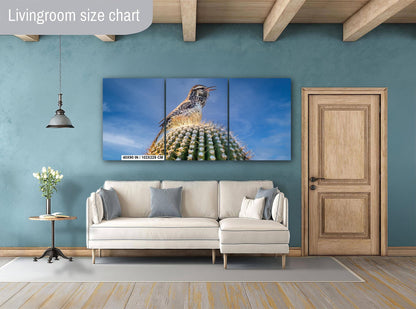 Cactus Wren on Saguaro Tucson Arizona Wildlife Nature Wall Art Photography Print, Sonoran Desert Bird Canvas Photo Blue Sky  Metal Decor