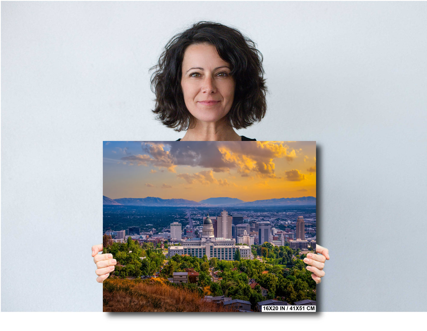 Cityscape Chronicles: Salt Lake Downtown in Utah Wall Art Photography Salt Lake City Metal Aluminum Print