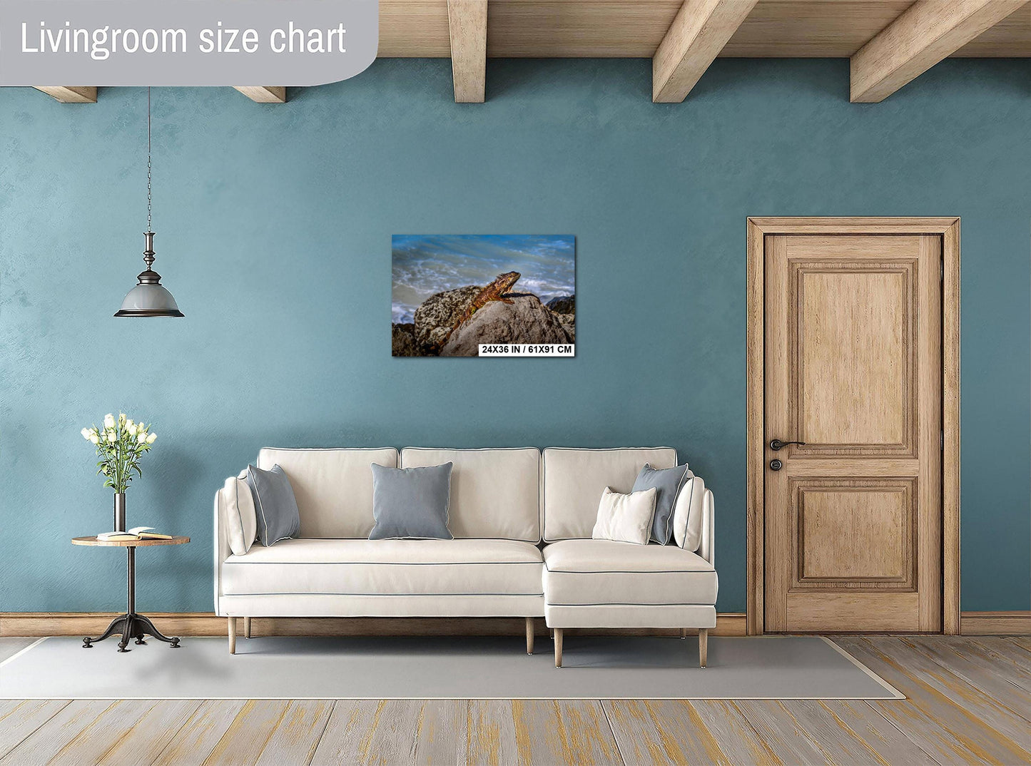 Key West Iguana on Coastal Rocks Fine Art Photography Print, Florida Wildlife Photo, Ocean Shore Nature Decor Reptile Wall Art Metal Canvas