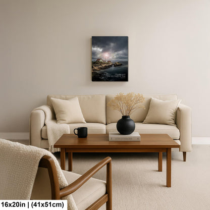 Psalm 56:3 Lighthouse Wall Art – Inspirational Coastal Print with Cape Elizabeth Lighthouse