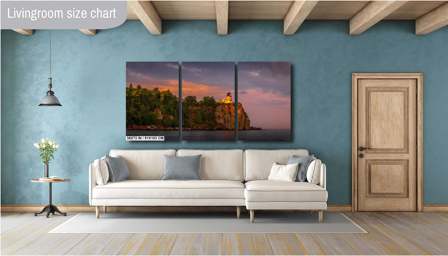 Split Rock Lighthouse at Sunset, Minnesota North Shore Print Wall Art Photography Aluminum/Acrylic/Metal/Canvas