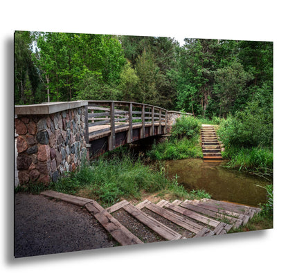 Mississippi Headwaters Wooden Footbridge Lake Itasca State Park Minnesota Photo Print, Forest River Source Nature Wall Art Decor Travel Gift