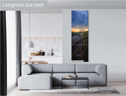 KC Locks of Love Over The Missouri River: Old Red Bridge Love Locks Print Wall Art Riverfront Kansas City Aluminum/Acrylic/Metal/Canvas