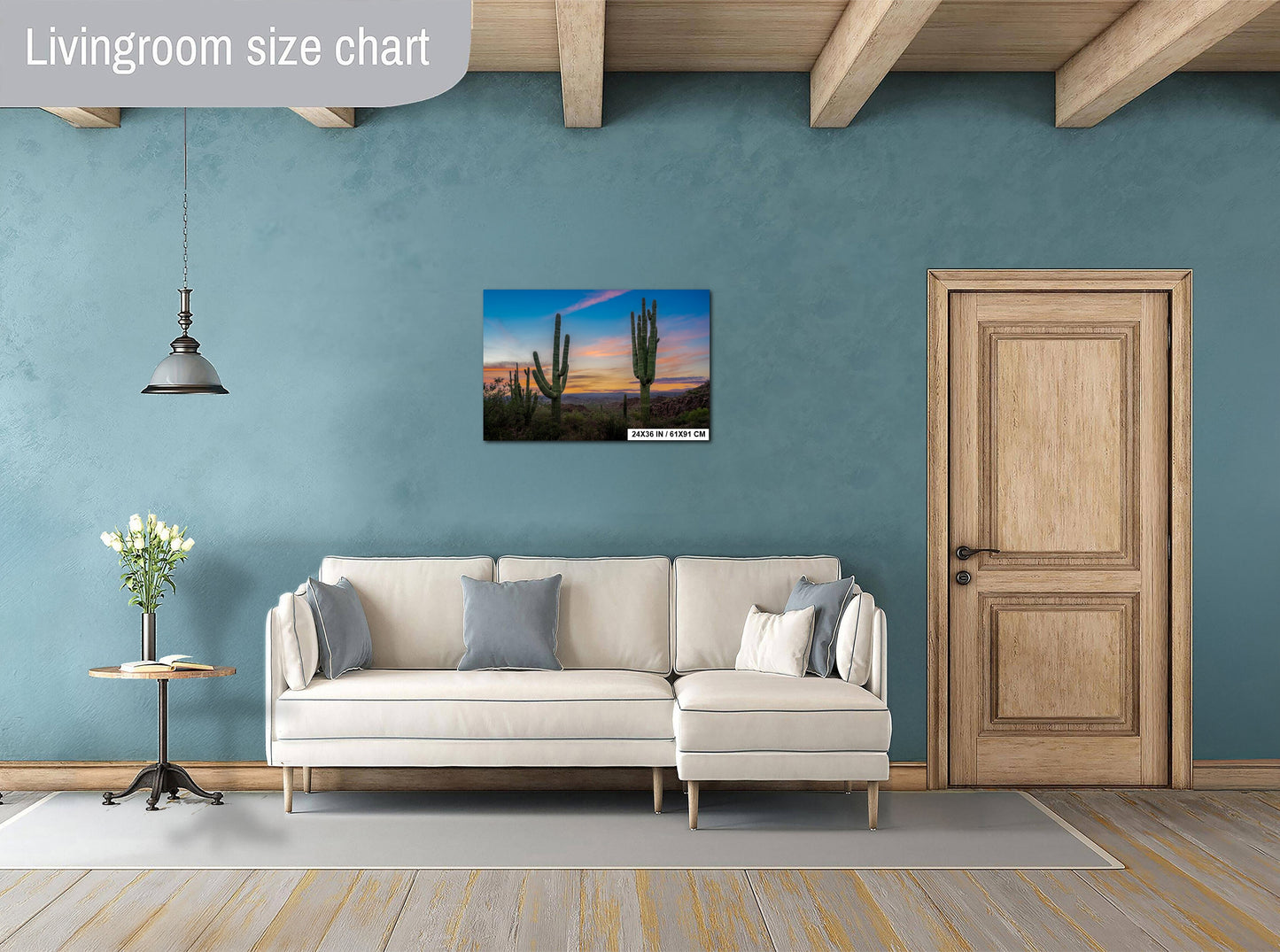 Gold Canyon Wonder: Saguaro Cactus Arizona Wall Art Metal Canvas Print  Desert Landscape Photography