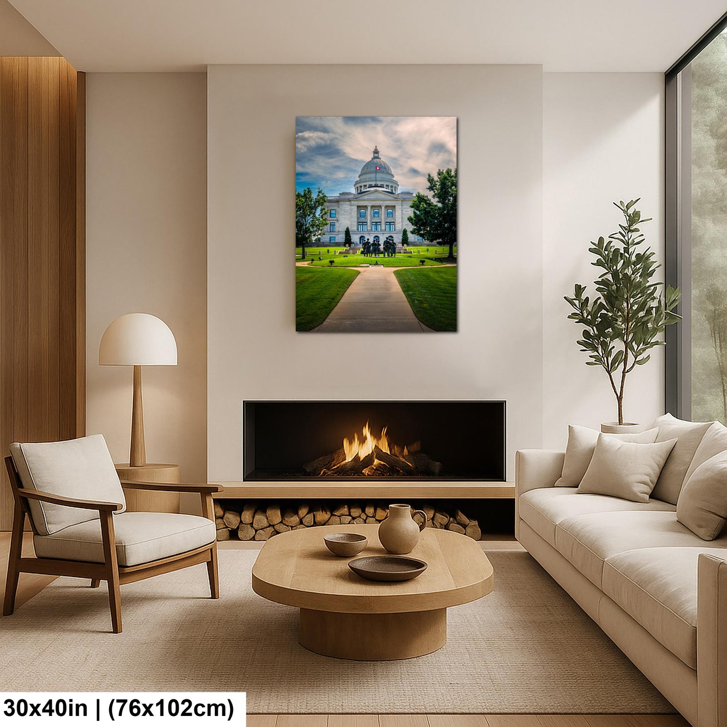 Domed Arkansas State Capitol Grounds Little Rock Arkansas Photography Wall Art Print