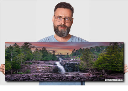 Gooseberry Falls Sunset Lower Cascades Minnesota State Park North Shore Photo Print, Waterfall Nature Wall Art Decor Aluminum/Metal/Canvas