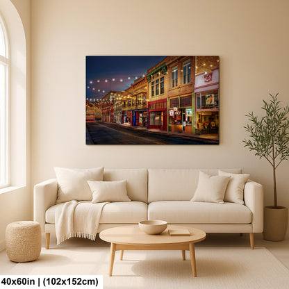 Bisbee Arizona Historic Street at Night, Photography Print, Southwest Architecture Wall Art
