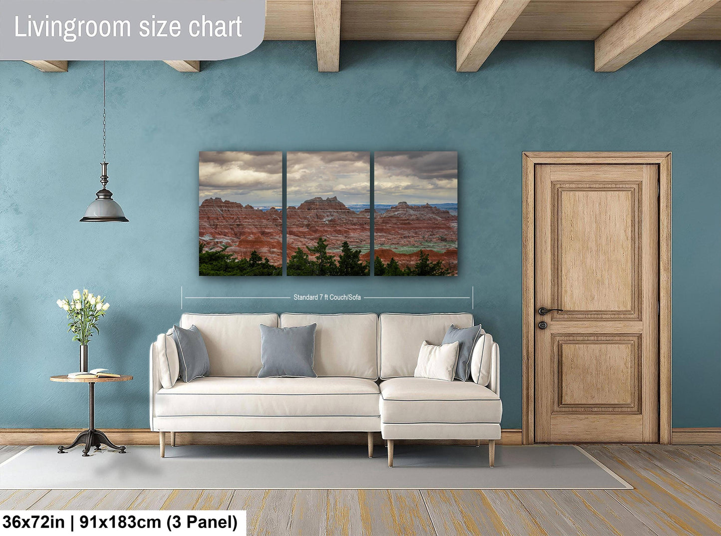 Badlands National Park Red Rock Formations, Photography Print, Moody Clouds, South Dakota Landscape Décor