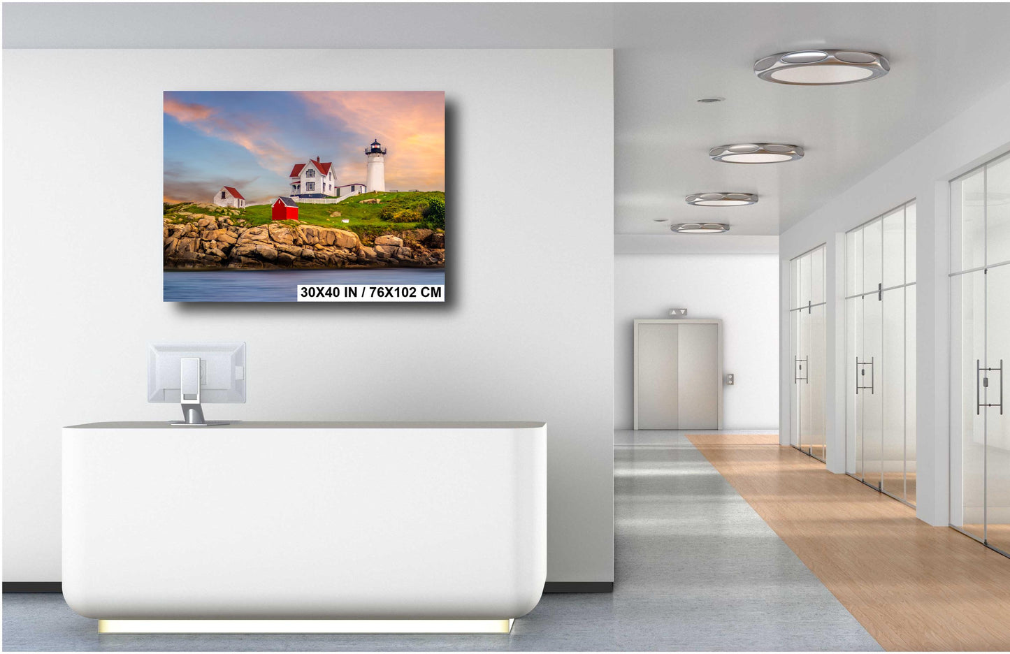 Beacon of Beauty: Nubble Lighthouse Wall Art Print Cape Neddick Light Canvas/Metal/Aluminum/Acrylic Nautical Photography Home Decor