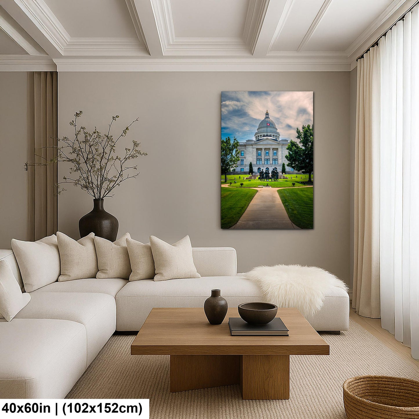 Domed Arkansas State Capitol Grounds Little Rock Arkansas Photography Wall Art Print