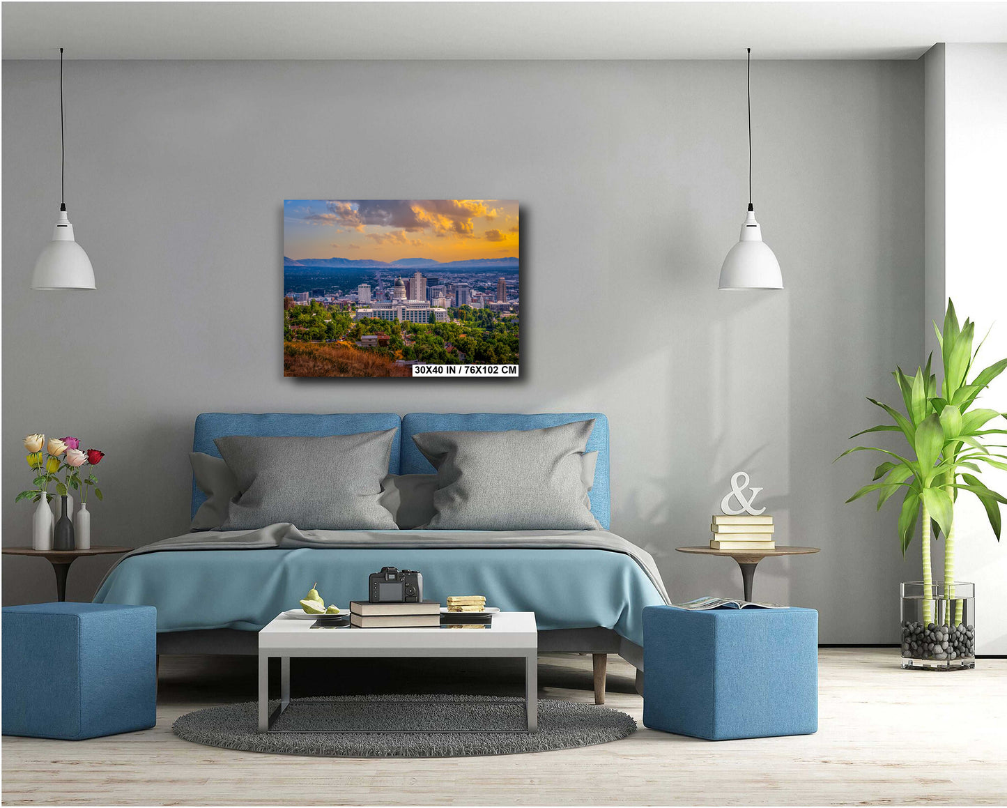Cityscape Chronicles: Salt Lake Downtown in Utah Wall Art Photography Salt Lake City Metal Aluminum Print