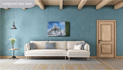 Dreaming of a White Desert Christmas: Saguaro National Park in Snow Tucson Arizona Print Wall Art Photography Aluminum/Acrylic/Metal/Canvas