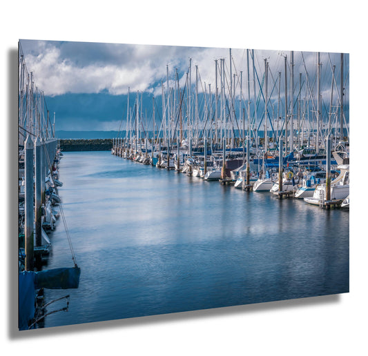 Chilly Morning at Shilshole Bay Marina Ballard Puget Sound Print Wall Art Seattle Washington Metal Canvas Nautical Photography Travel Gift