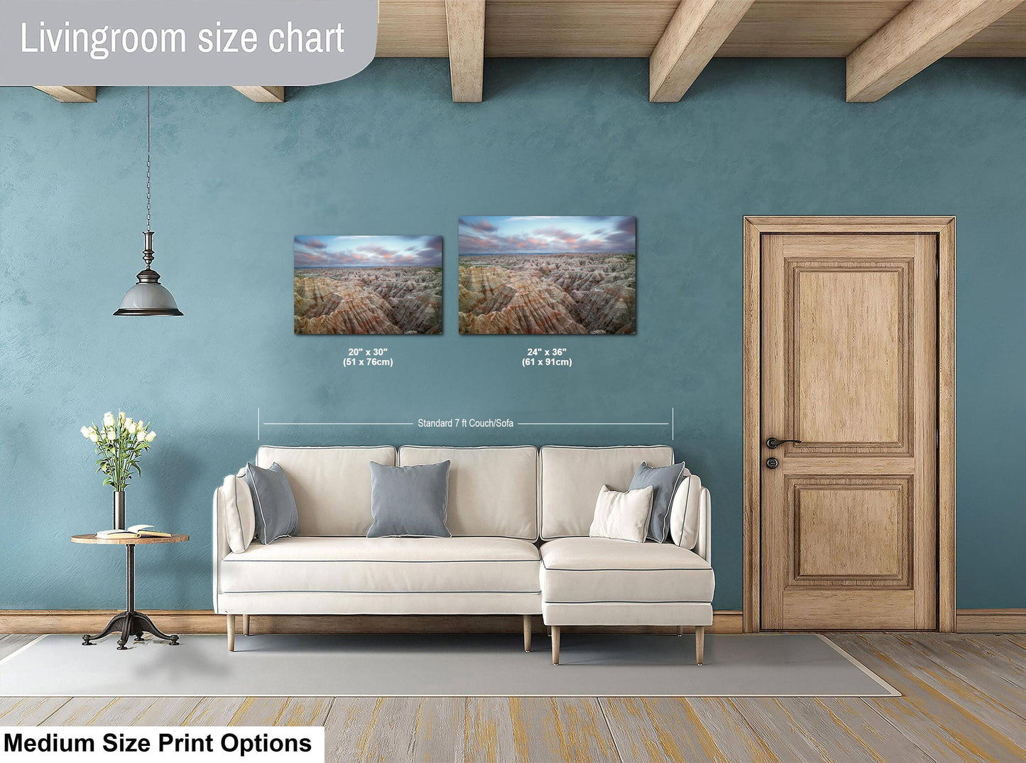 Badlands National Park Endless Horizon, Photography Print, Layered Rock Formations at Dusk, Landscape Décor